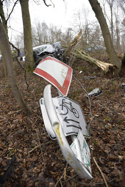 Baltmannsweiler: ERSTHEFLFERIN IM BILD - Pkw schanzt von der Strasse und faellt grossen Baum - Fahrerin schwer verletzt
